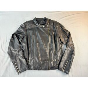 Ivanka Trump Faux Leather Moto Jacket Womens XL Black Zip Biker